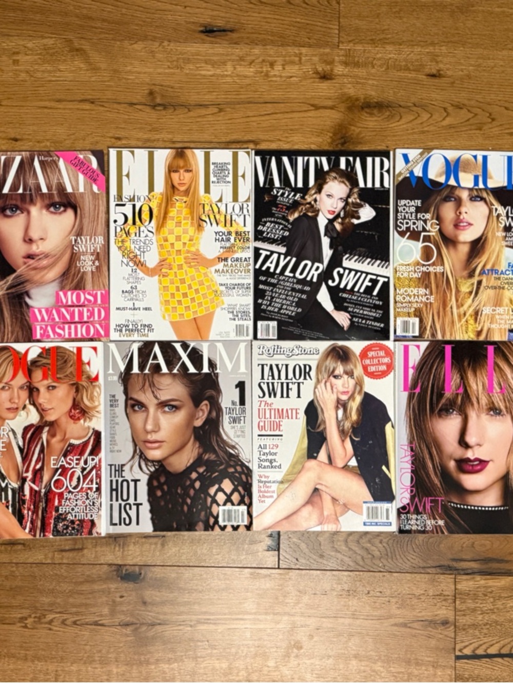 Taylor Swift Magazine Bundle Lot of 8 - Elle, Vanity Fair, Rolling Stone, Bazaar